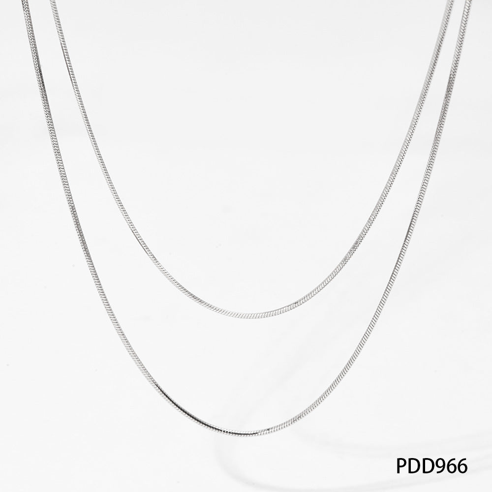 Wholesale Minimalist Wind Round Snake Stainless Steel Necklace