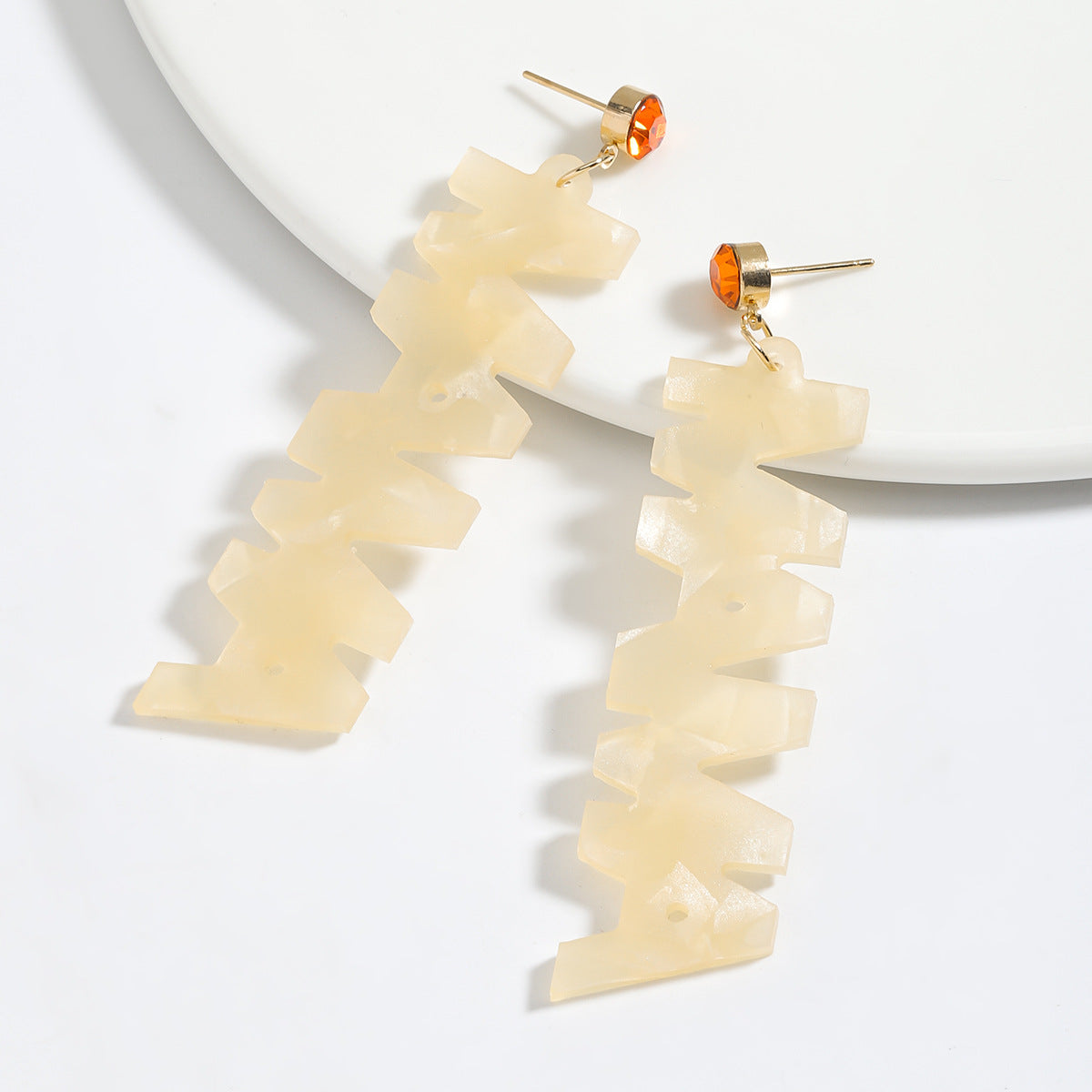 Wholesale Diamond letter link earrings