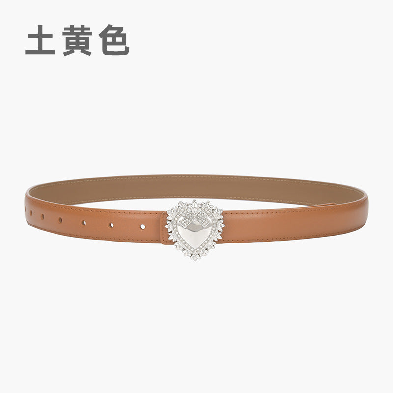 Wholesale Silver Love Buckle Genuine Leather Belt