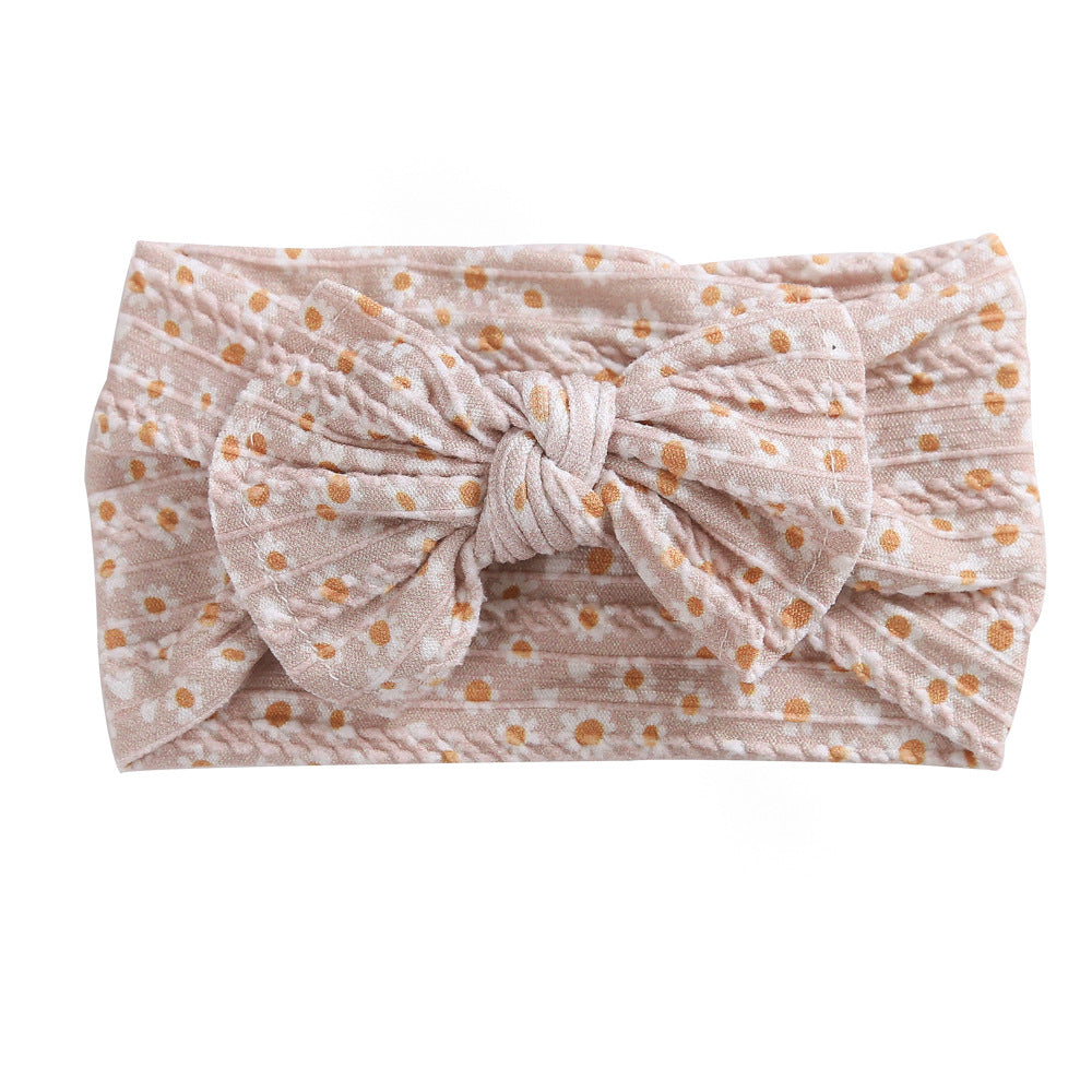 Wholesale Wide Edge Jacquard Bow Nylon Children's Headbands
