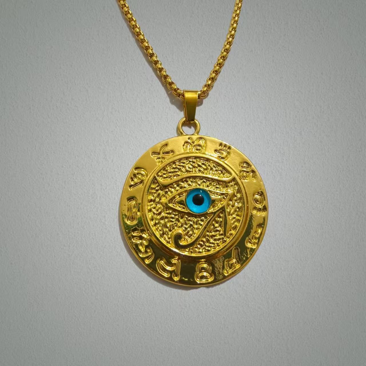 Wholesale Retro Lion Head Owl Thor Hammer Devil Eye Three One Knot Arrow Necklace