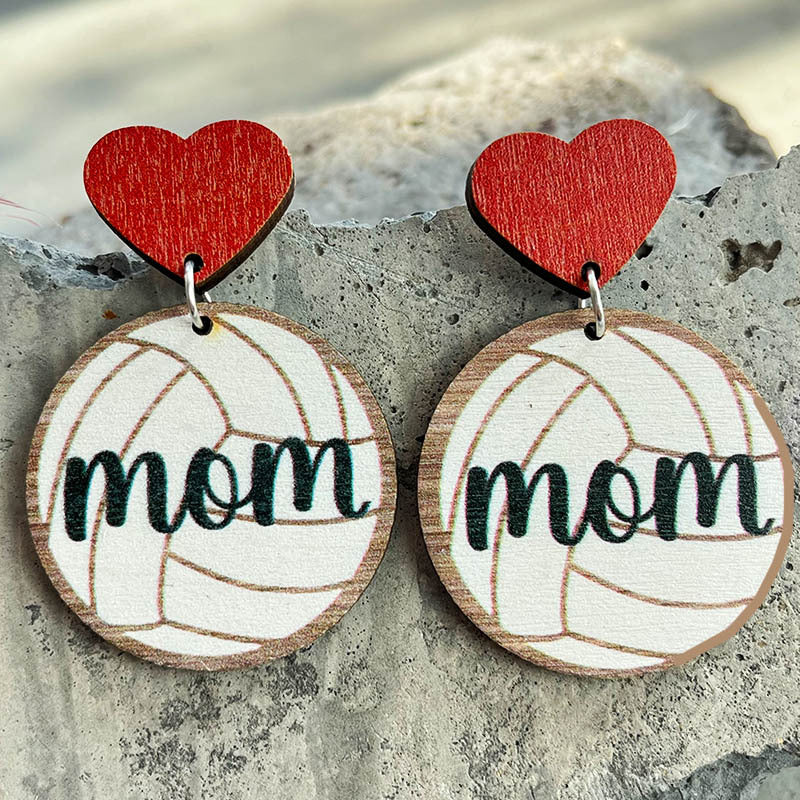 Wholesale Mother's Day Gift Baseball Football Love Earrings