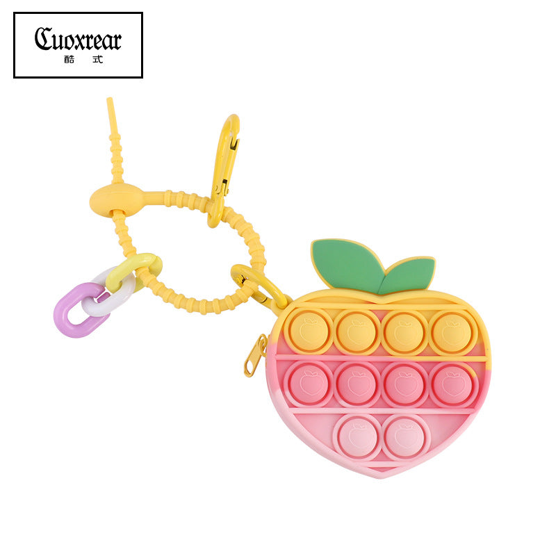 Wholesale Cute Unzipped Coin Purse Cartoon Silica gel Keychain