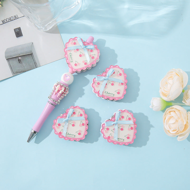 Wholesale 10pcs cartoon love bow beads cute acrylic beads