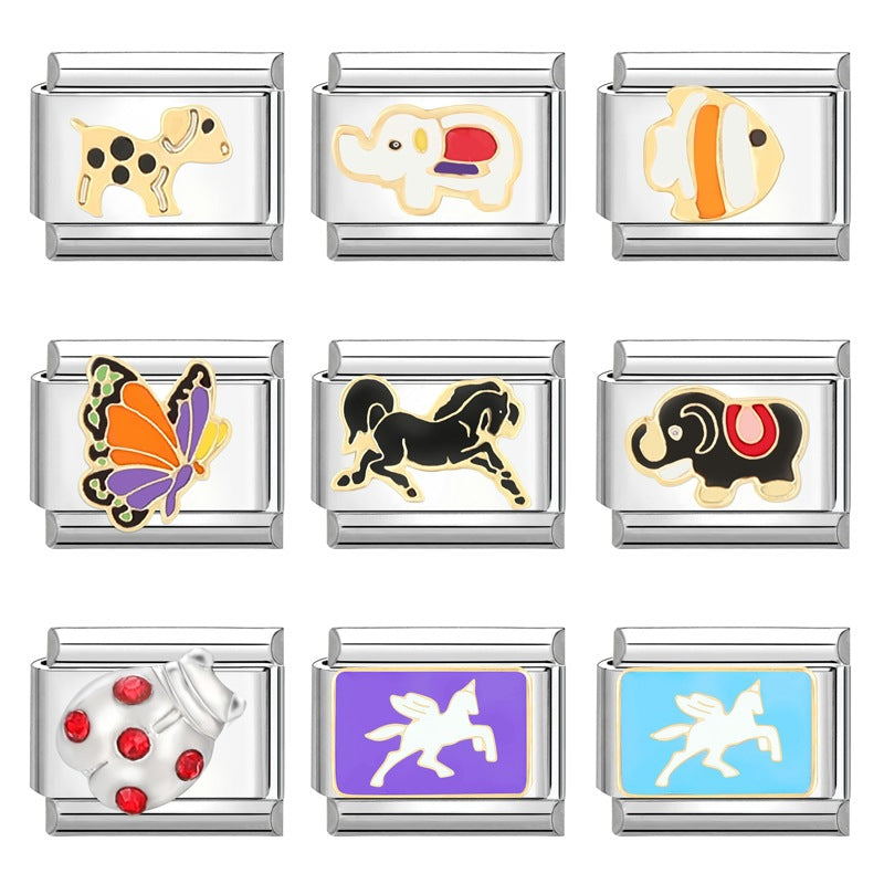 Wholesale Italian Charm Bracelet 9mm DIY Splicing Removable Stainless Steel Creative Composable Bracelet