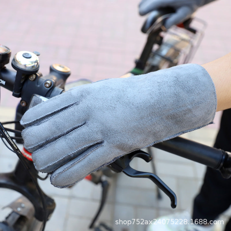 Wholesale Winter Warm Fur Integrated Plus Fleece Gloves