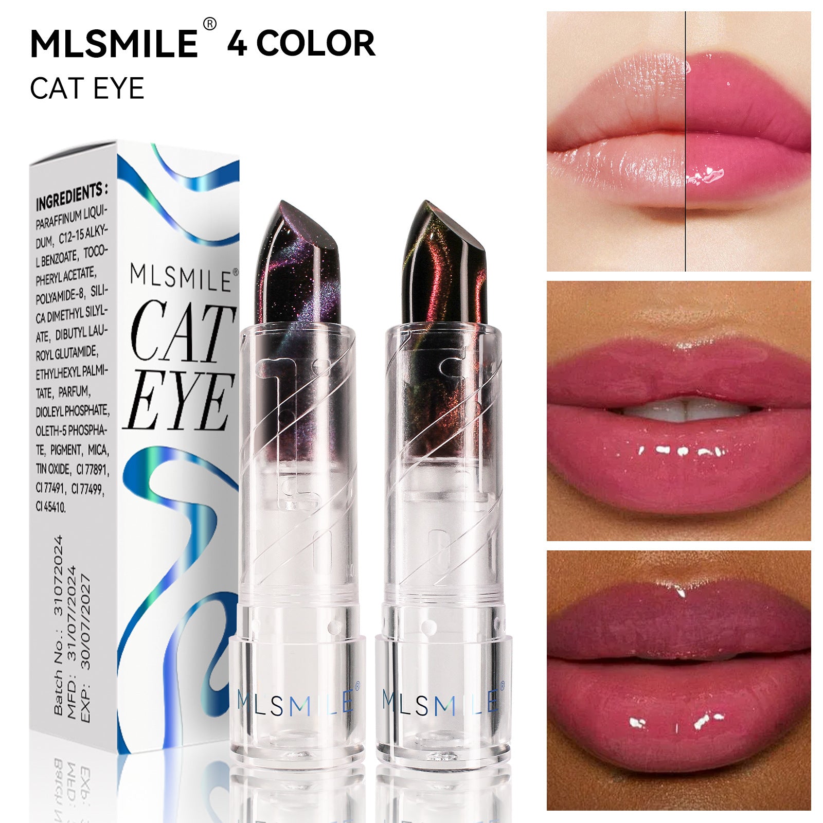 Wholesale Wholesale cat eye temperature color changing pearlescent glitter lipstick