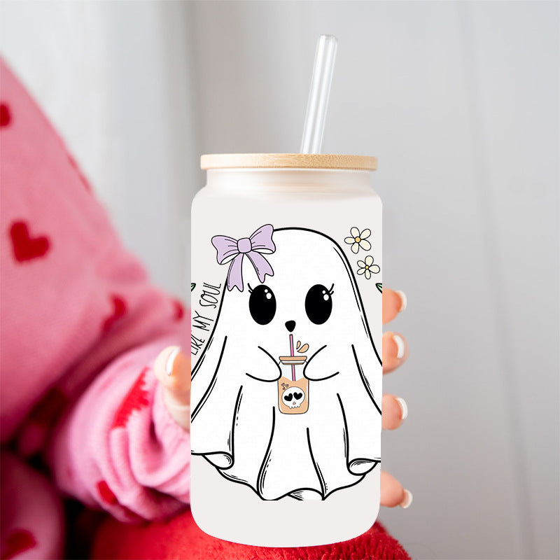 Wholesale Pumpkin Ghost Halloween 16oz Cup UV DTF Wraps