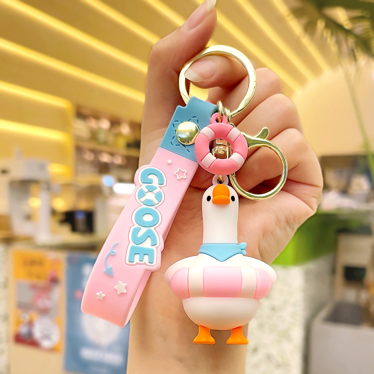 Wholesale PVC Cute Doll Goose Cartoon Keychain