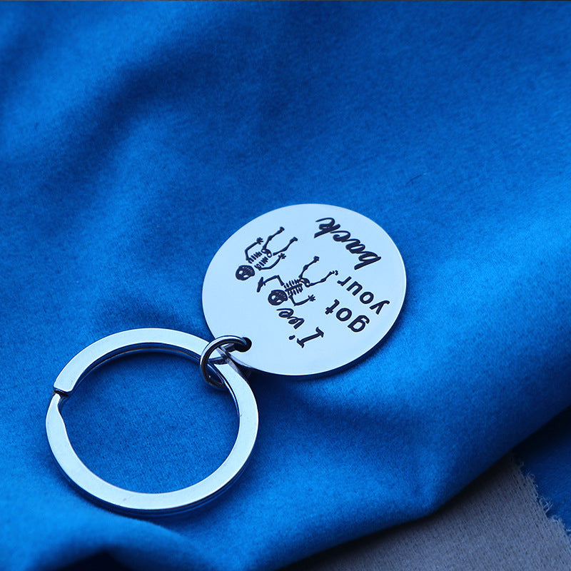 Wholesale Round Brand Stainless Steel Keychains