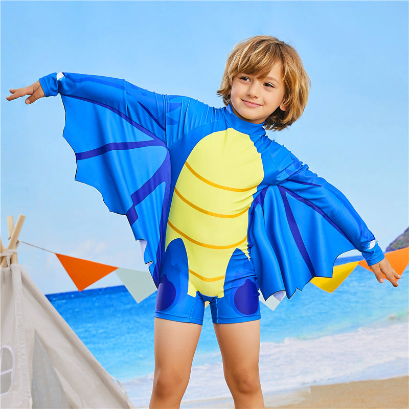 Wholesale Siamese Hooded Boys Swim Trunks Big Kids Student Swimwear