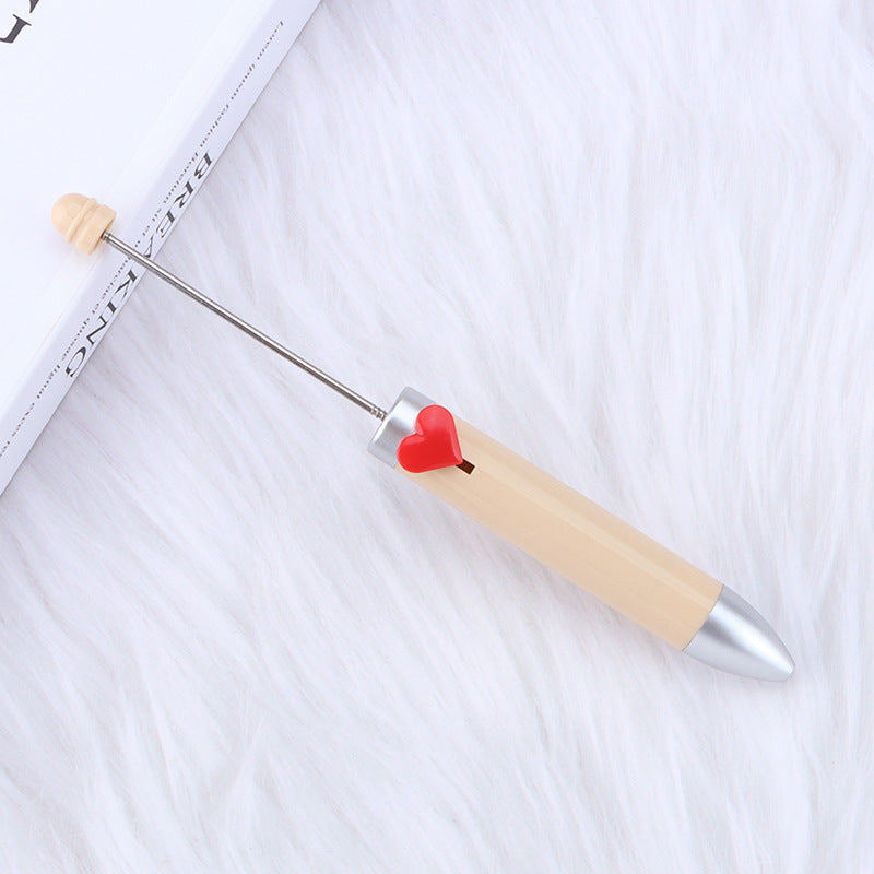 Wholesale 2pcs Beadable PensDIY Love Plastic Push Seven Colors Refill Ballpoint Pen