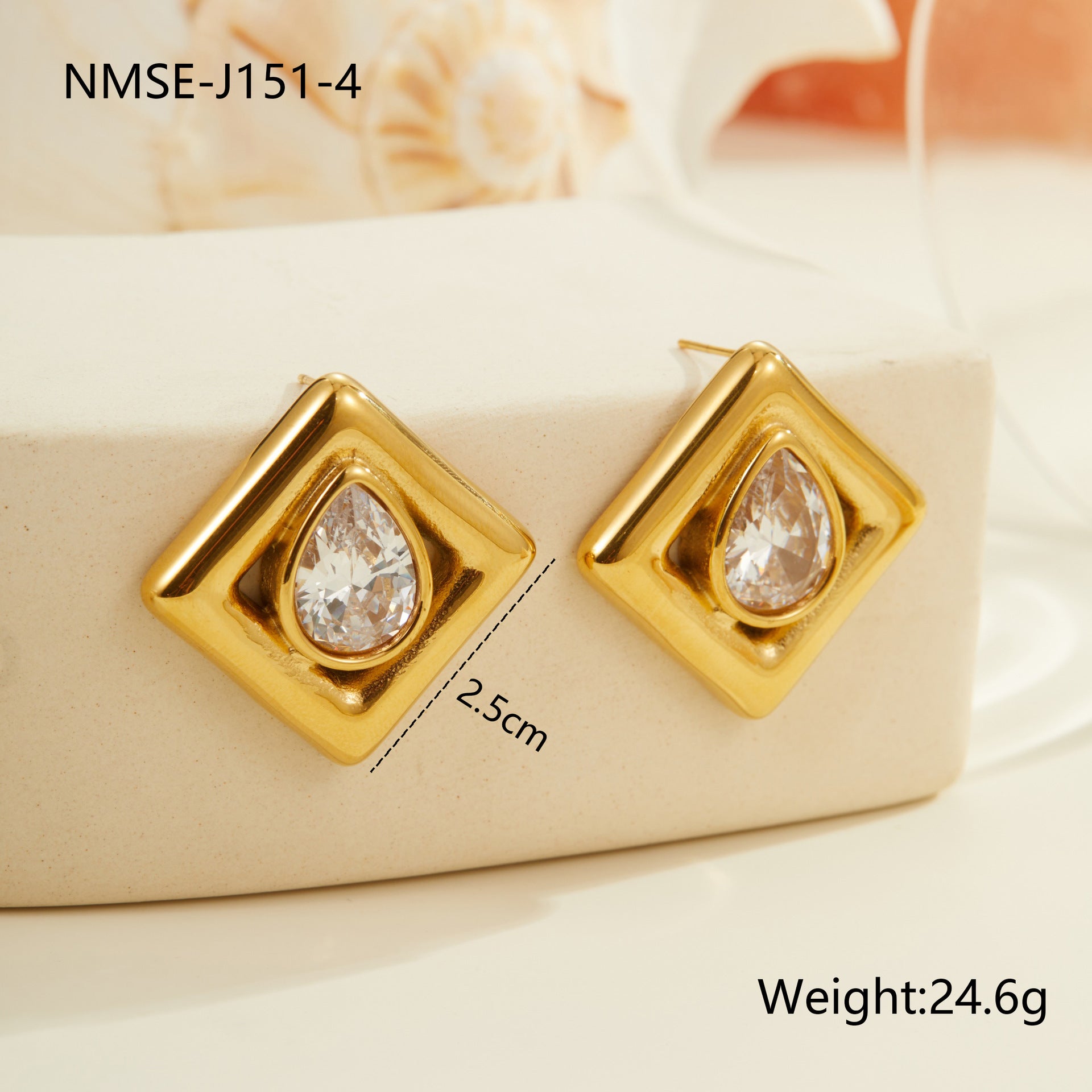 Wholesale Droplet shaped heart-shaped geometric shape Stainless Steel Earrings