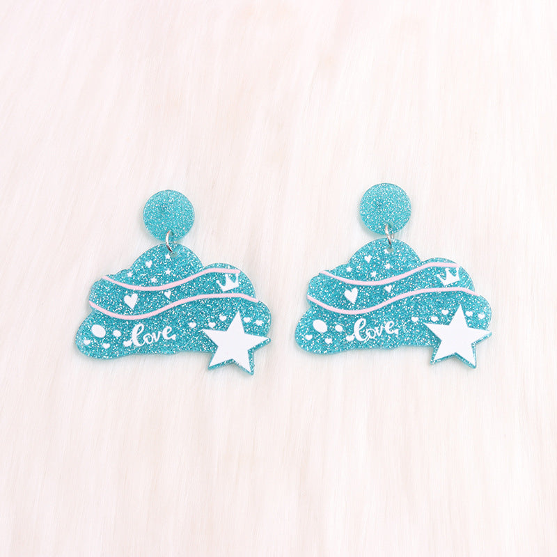 Wholesale Valentine's Day Leather Jacket Acrylic Earrings