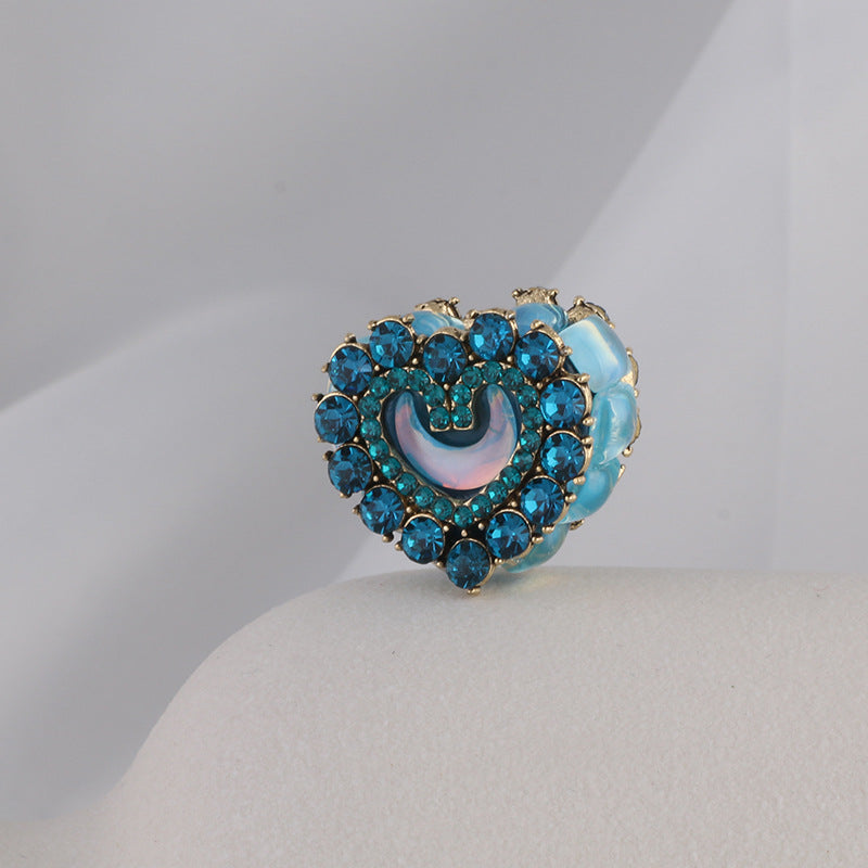 Wholesale Heart-shaped Rose Soft Ceramic Crown Diamond Ball Straight Hole Beads