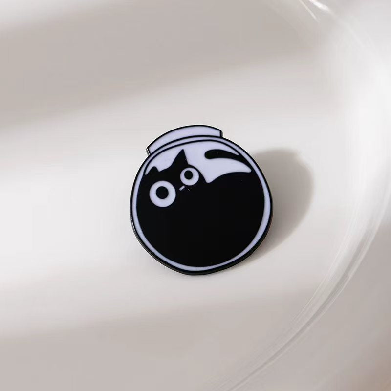 Wholesale Cartoon Little Black Cat Black Kitten Brooch