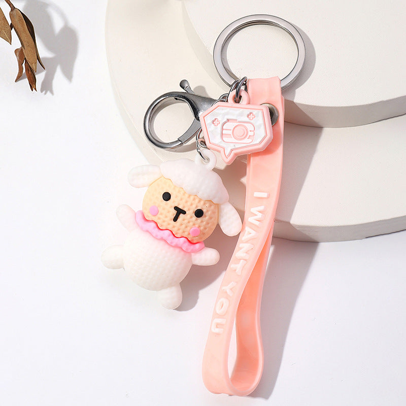 Wholesale Cartoon Wool Duck Dinosaur Doll Keychain