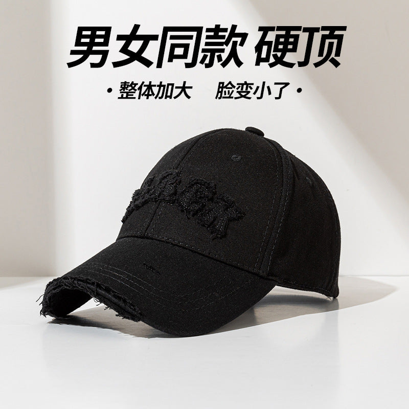 Wholesale Hard top holed distressed cap