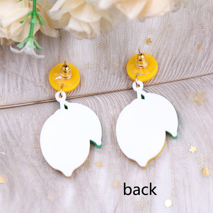 Wholesale Acrylic Lemon Summer Acrylic Earrings