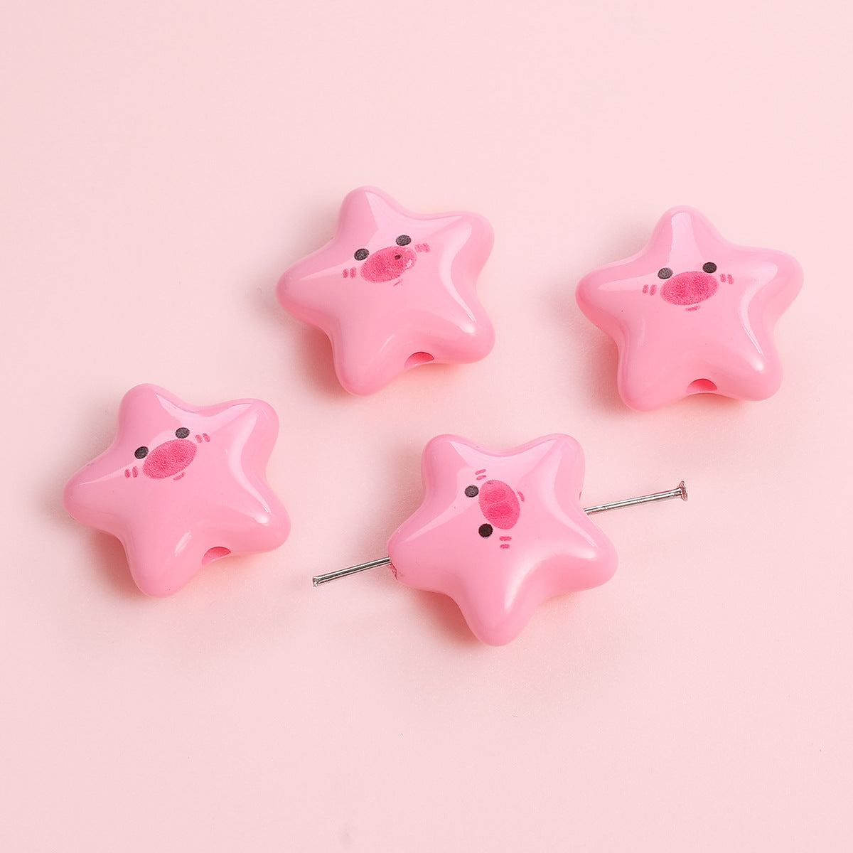 Wholesale  Printed Beads Cartoon Beaded Handmade DIY  Acrylic Beads