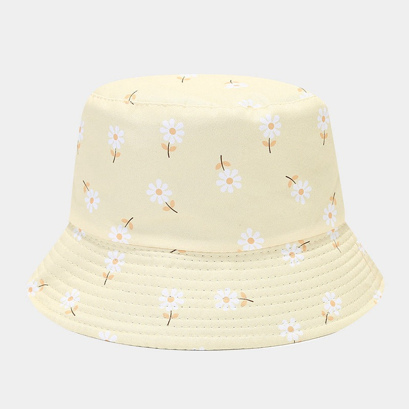 Sombrero de cubo de patrón de flores de poliéster al por mayor