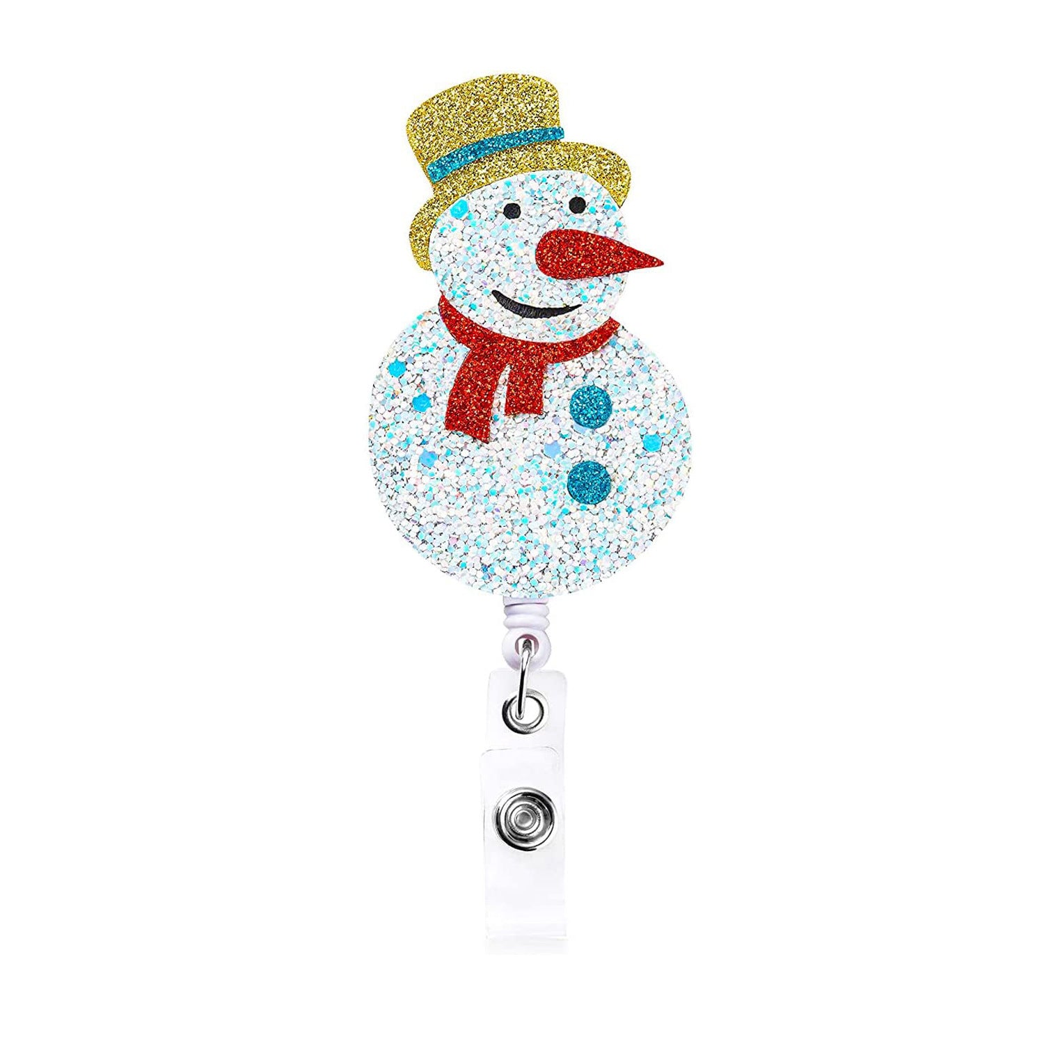Wholesale Christmas Felt Easy Pull Buckle Cute Retractable Rotating ID Buckle