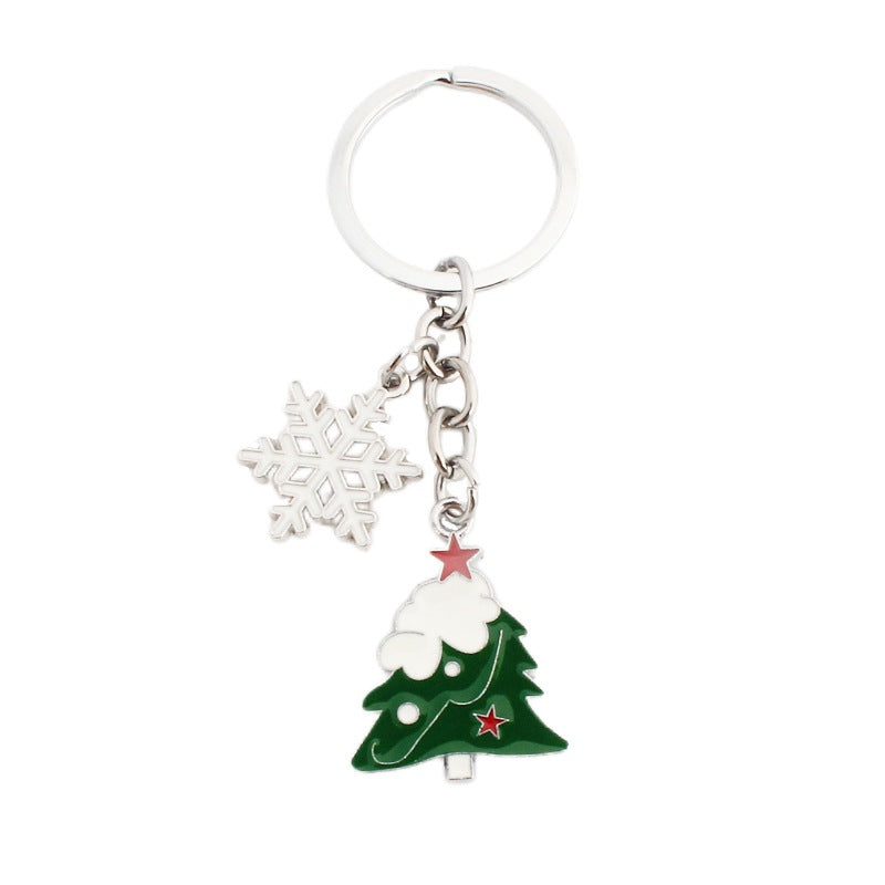 Wholesale Christmas Santa Claus Christmas Tree Drop Oil Zinc Alloy Keychain
