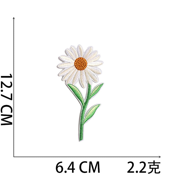 Wholesale Chic Iron On Sunflower Butterfly Embroidery Patches For Clothing DIY Decorative Accent Resale