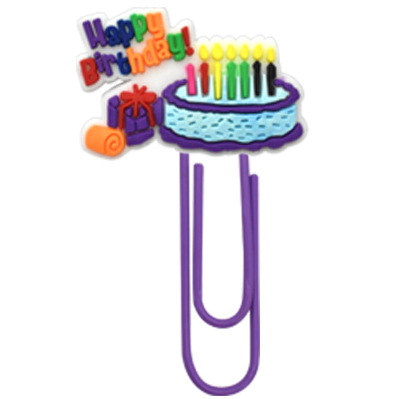 Wholesale Random 50pcs Birthday Cake Paper Clip Bookmark