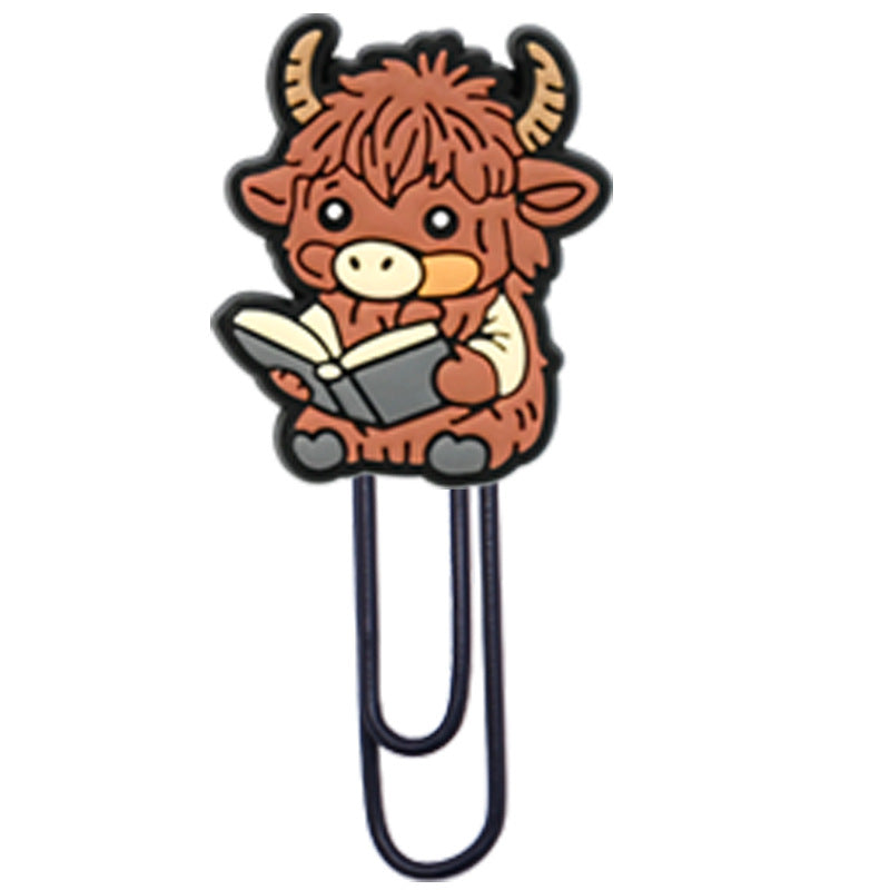 Wholesale  Random 50pcs/pack   Highland Cattle Yak Paper Clip Bookmark