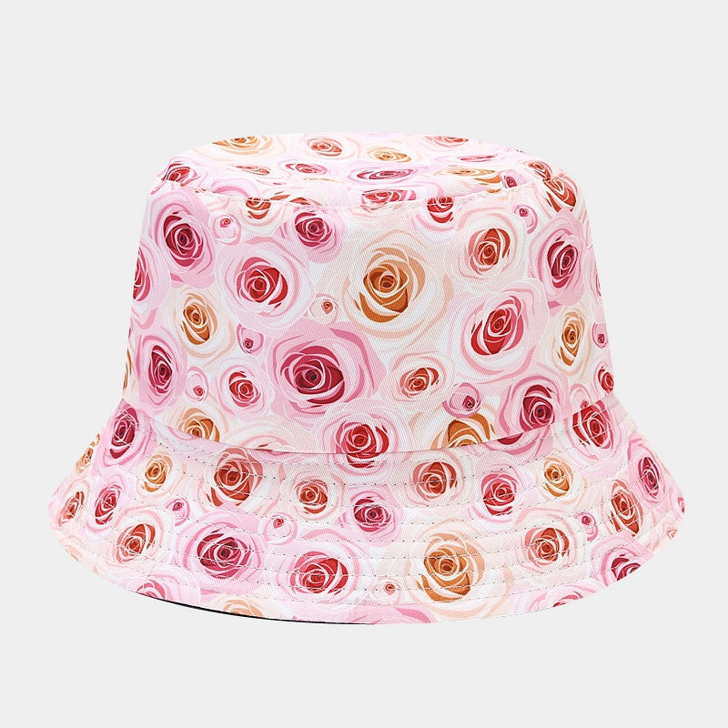 Sombrero de cubo de patrón de flores de poliéster al por mayor