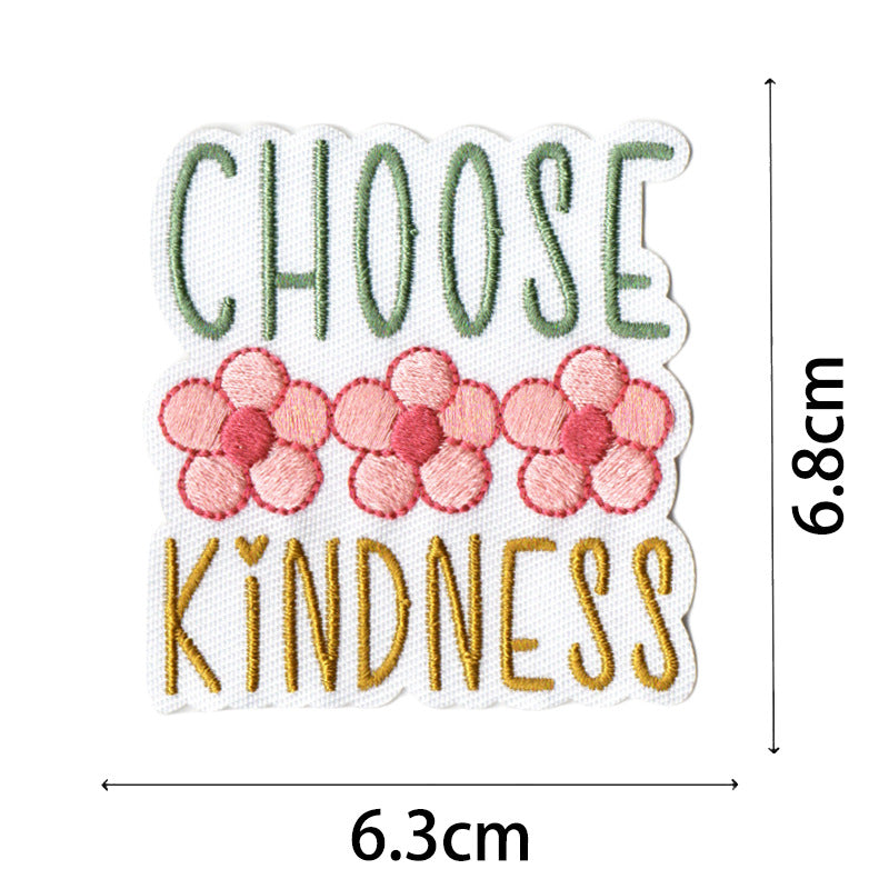 Wholesale Bohemian embroidered fabric patch with positive energy quotes for bags  DIY Patches