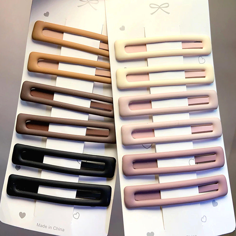 Wholesale Dark Frosted Square Metal Hair Clips