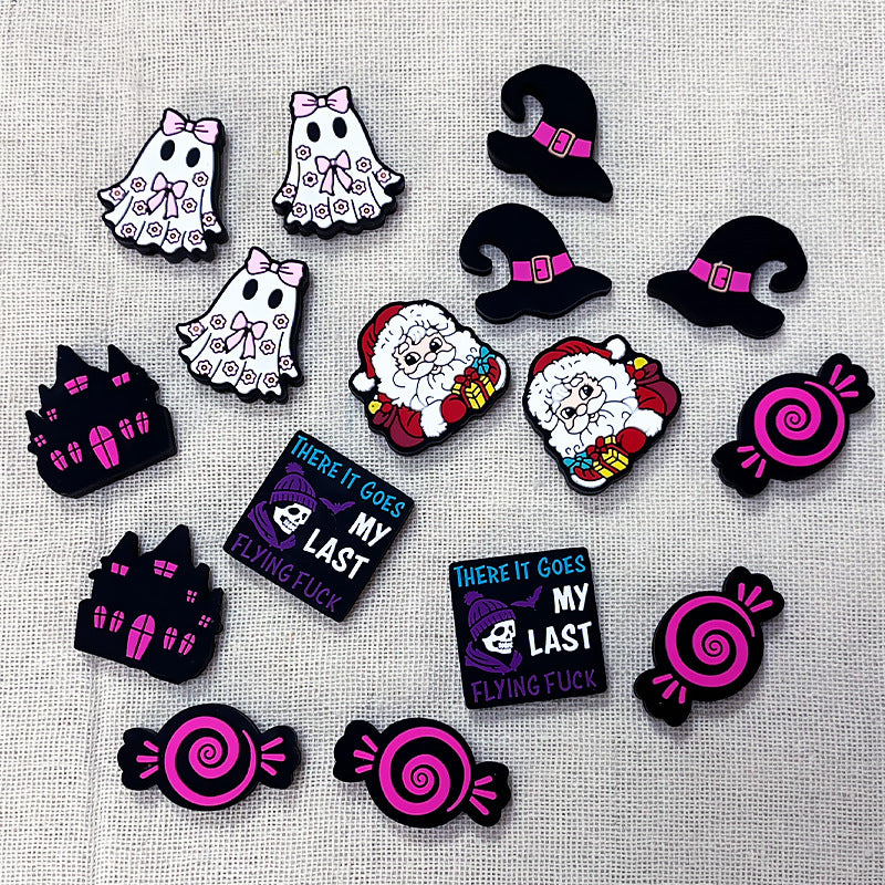 Wholesale 10pcs/pack   Silicone Food Grade Christmas Cartoon Beads