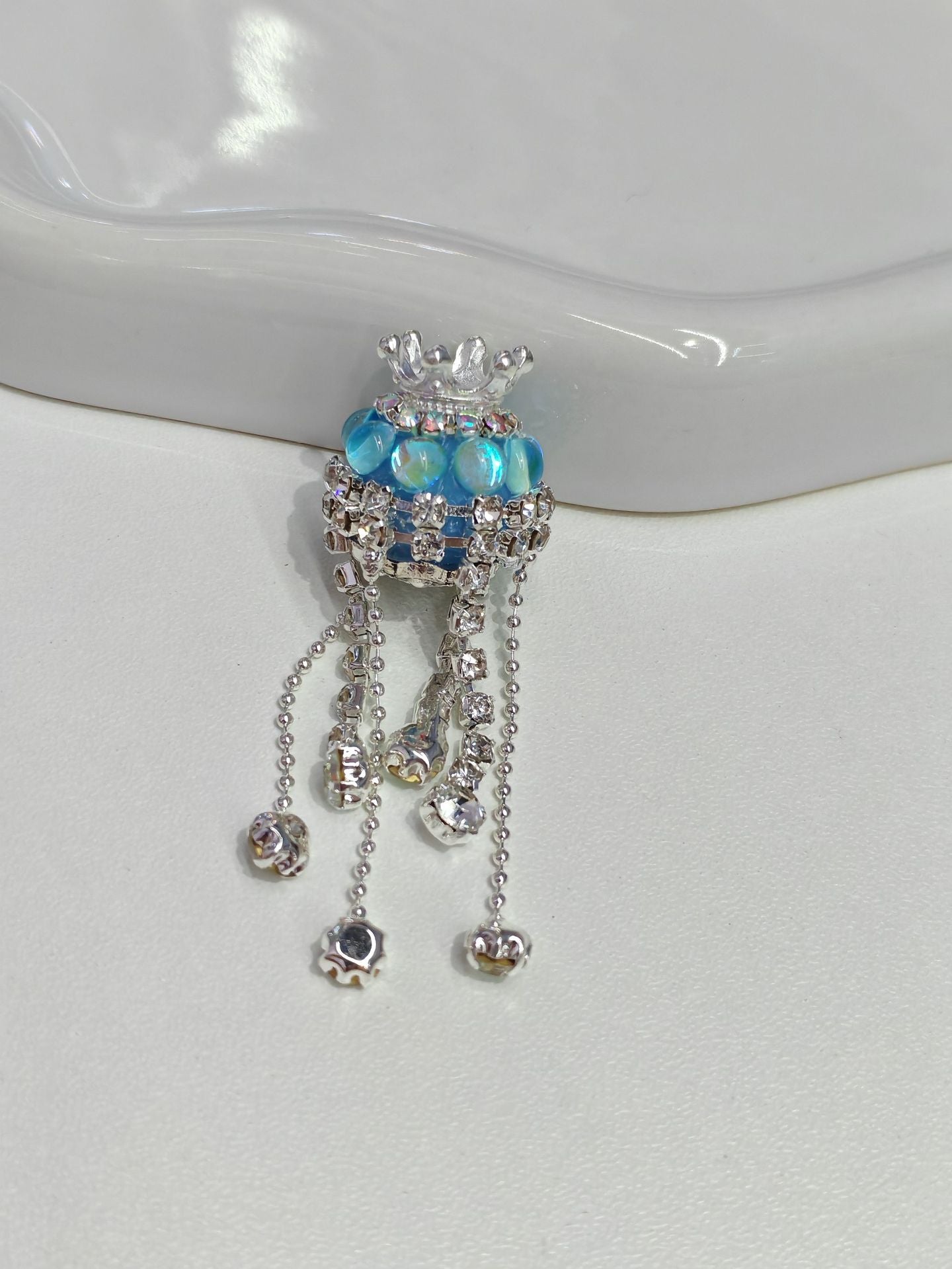 Wholesale 30pcs colored crown tassel diamond beads