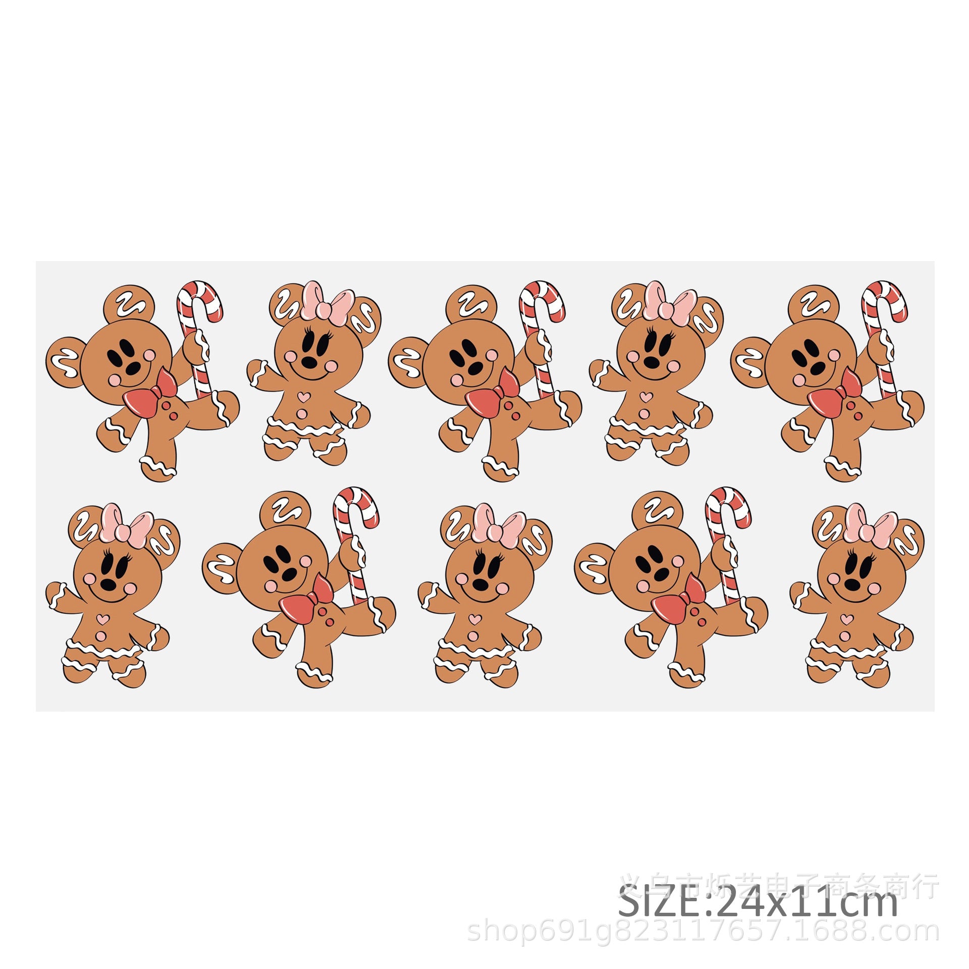 Wholesale  5pcs/pack Snowman Gingerbread Man Christmas Series 16oz Cup UV DTF Wraps