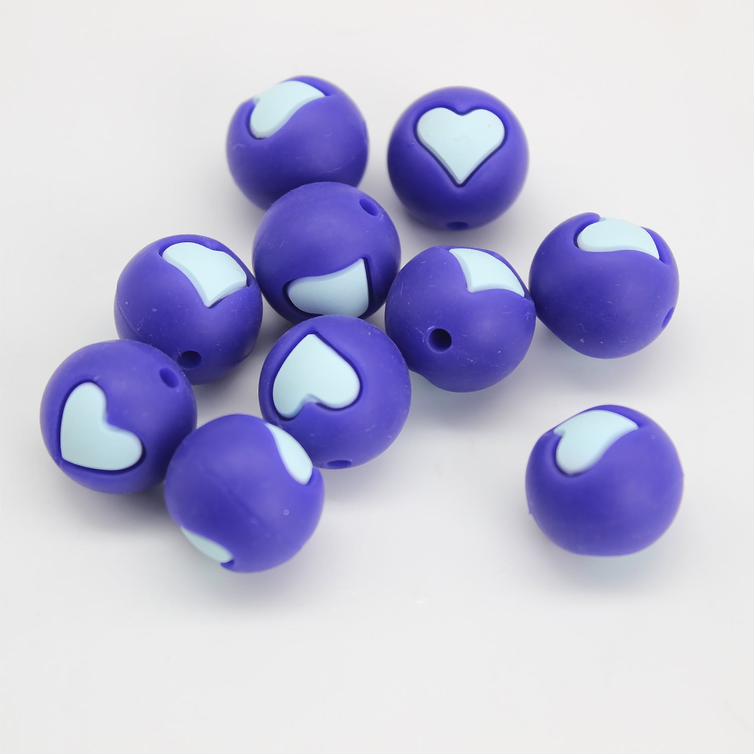 Wholesale 20pcs Love Silicone Beads 15mm DIY Colored Teething Round Beads