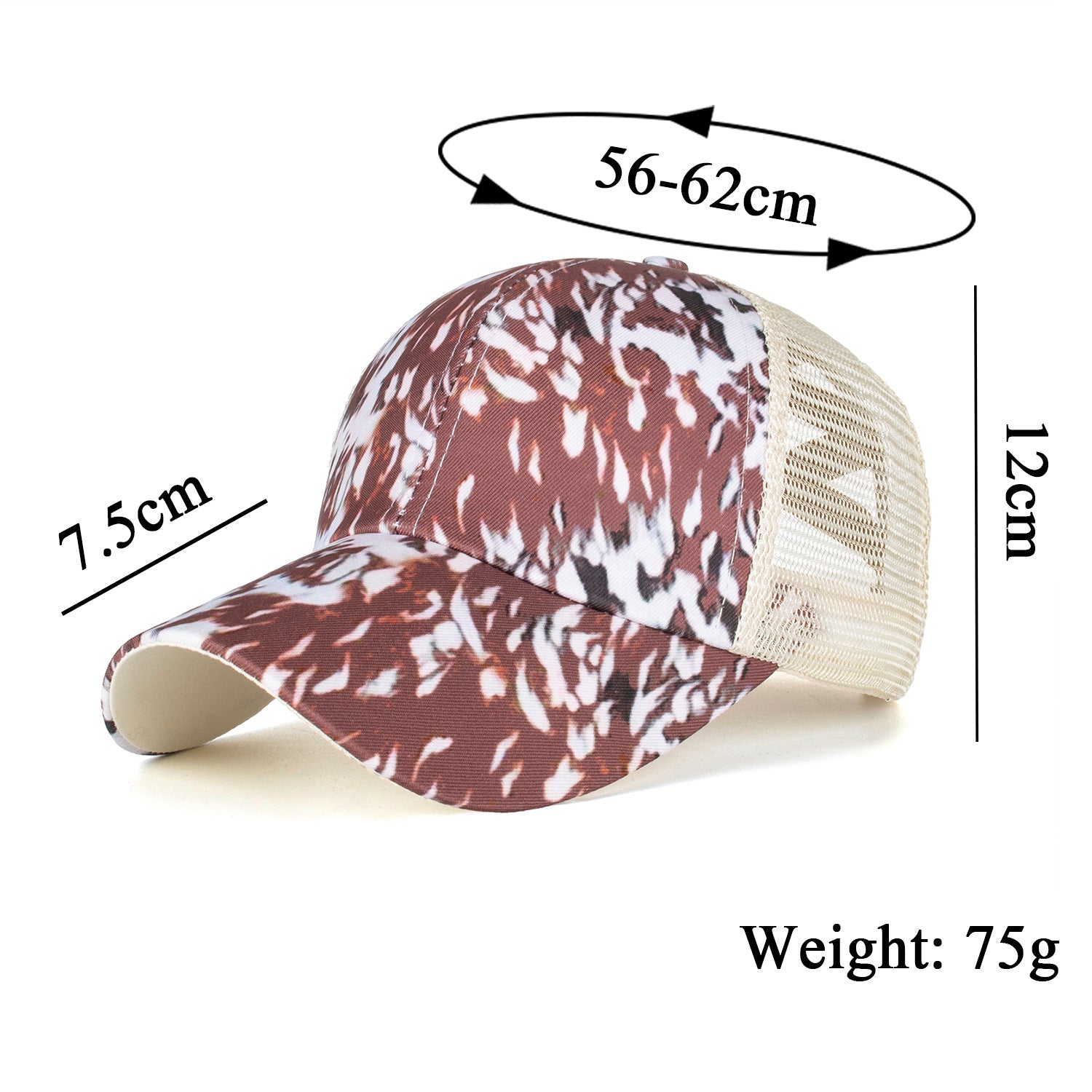Wholesale Flame Cross Elastic Mesh Ponytail Baseball Cap