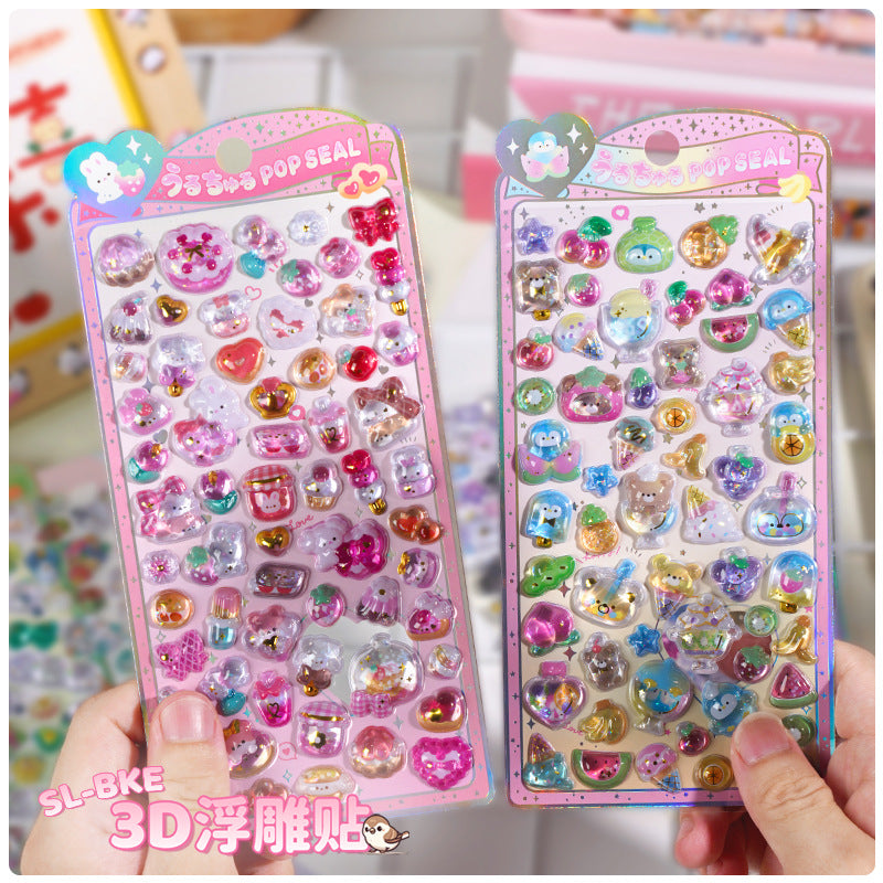 Wholesale Cute Cute Pet Cartoon Fruit Relief 3D Stickers