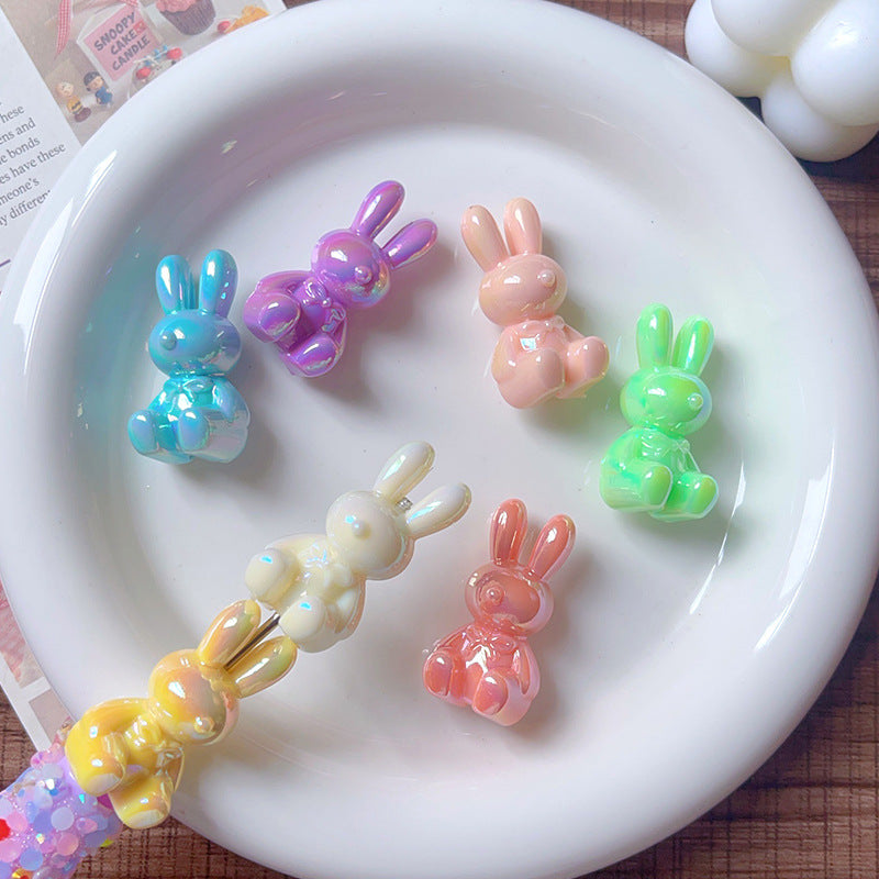 Wholesale 5pcs/pack  Cute polychrome bunny beaded bracelet Acrylic Beads