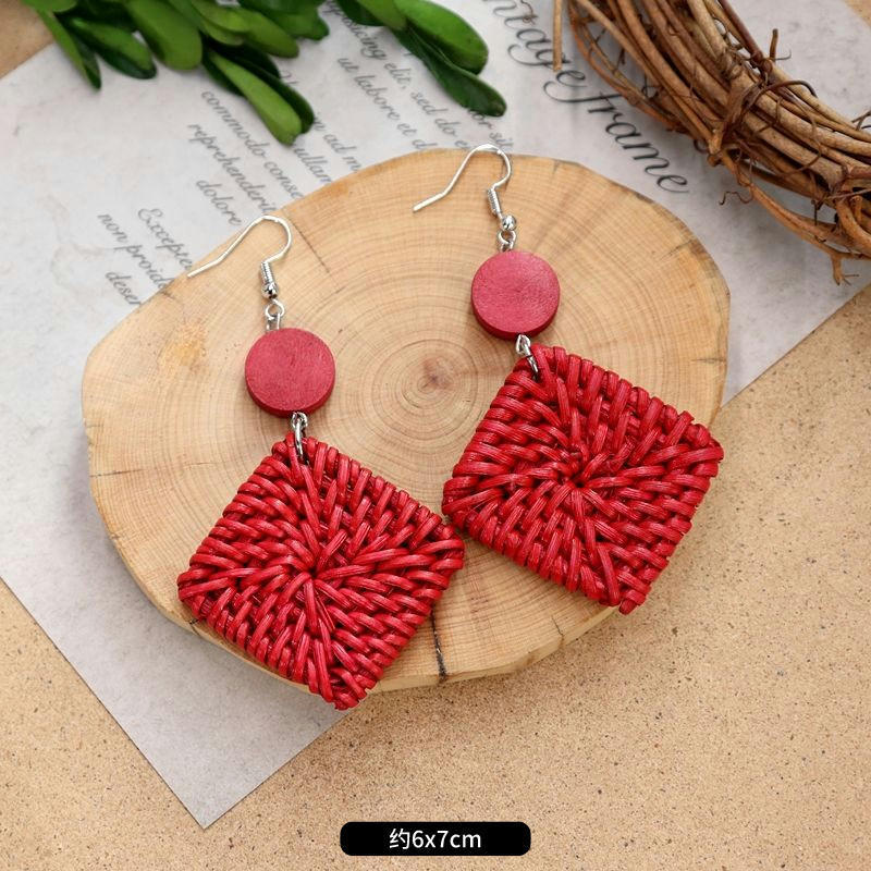 Wholesale Bohemian Leisure Holiday Rattan Earrings