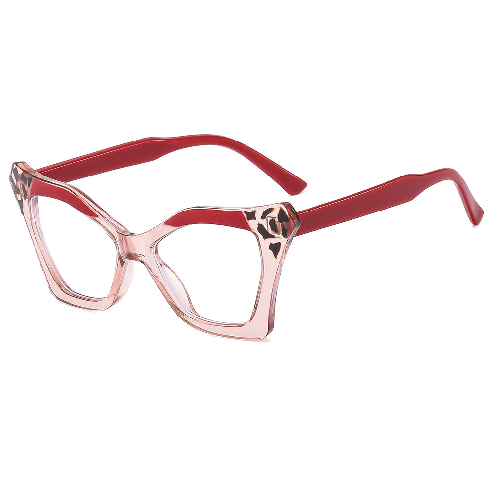 Wholesale Large Black Frame Cat-eye Blue Light Blocking Plain Glasses