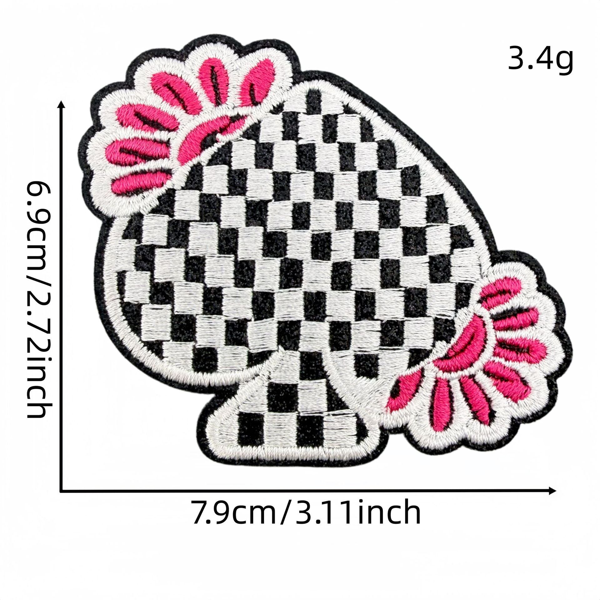 Wholesale Chic Embroidered Patch Set Of 18 Polyester Thread Cowboy Skull Bow Checkerboard DIY Craft Supply For Clothing Decoration