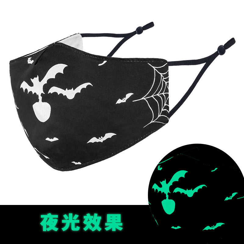 Wholesale Halloween Skull Head 3D Luminous Printed Dust Pure Cotton Mask