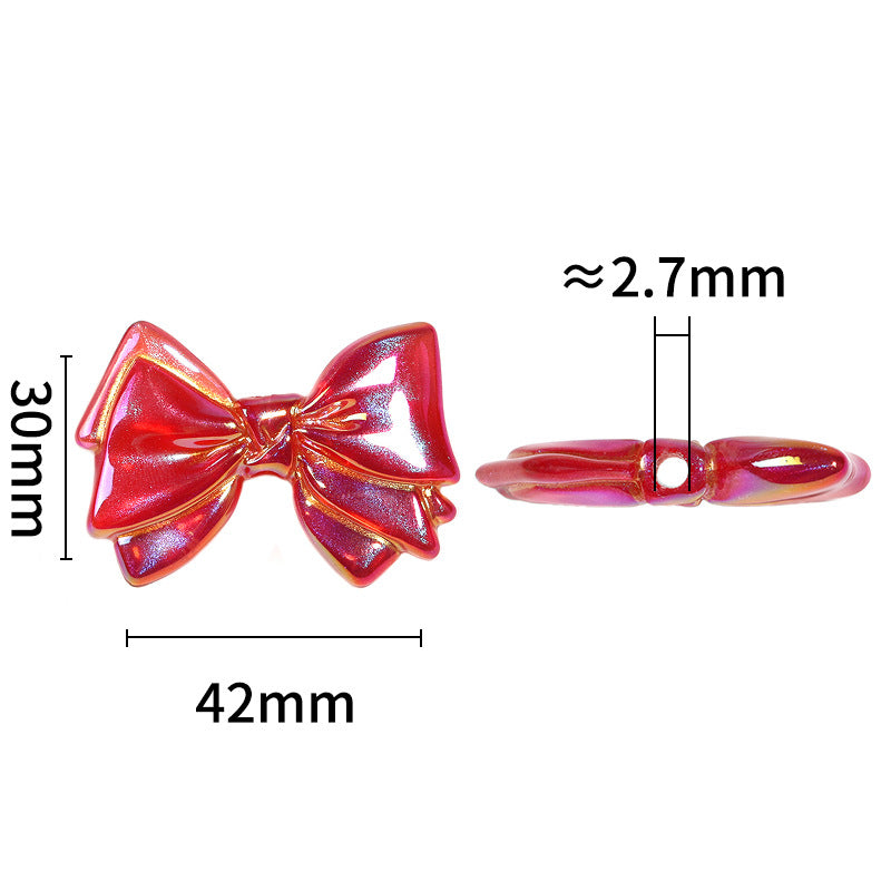 Wholesale 50pcs  Acrylic Gilded Bow Beads DIY