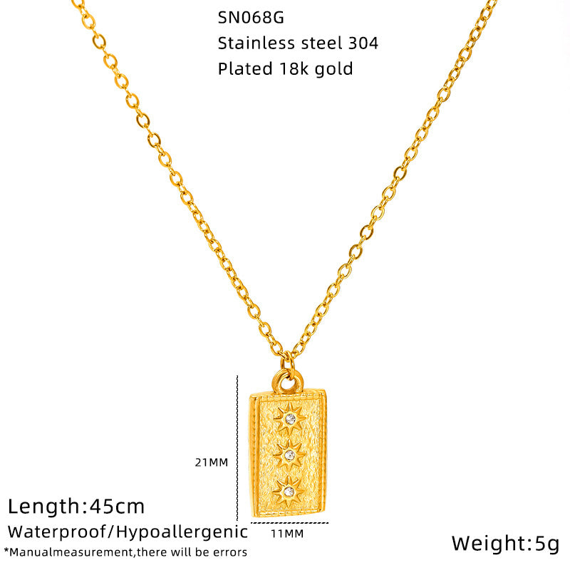 Wholesale temperament niche pearl necklace stainless steel clavicle chain