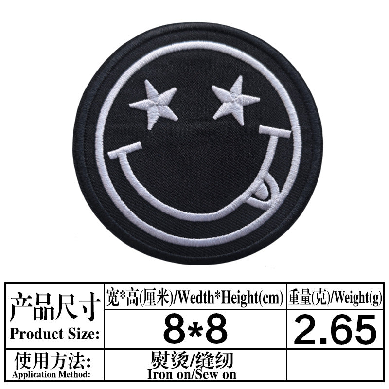 Wholesale Trendy Embroidered Letter Patches Set Of 4 Black Twill Badges For Clothing Decorative Resale Accessory