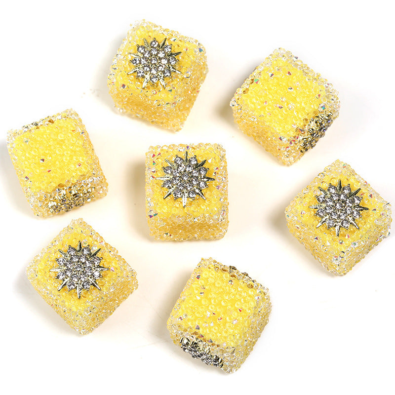 Wholesale  5pcs Colorful soft candy double-sided heart bow Acrylic Beads