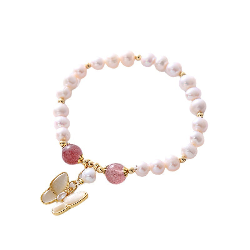 Wholesale Freshwater Pearl Cat Eye Butterfly Bracelet