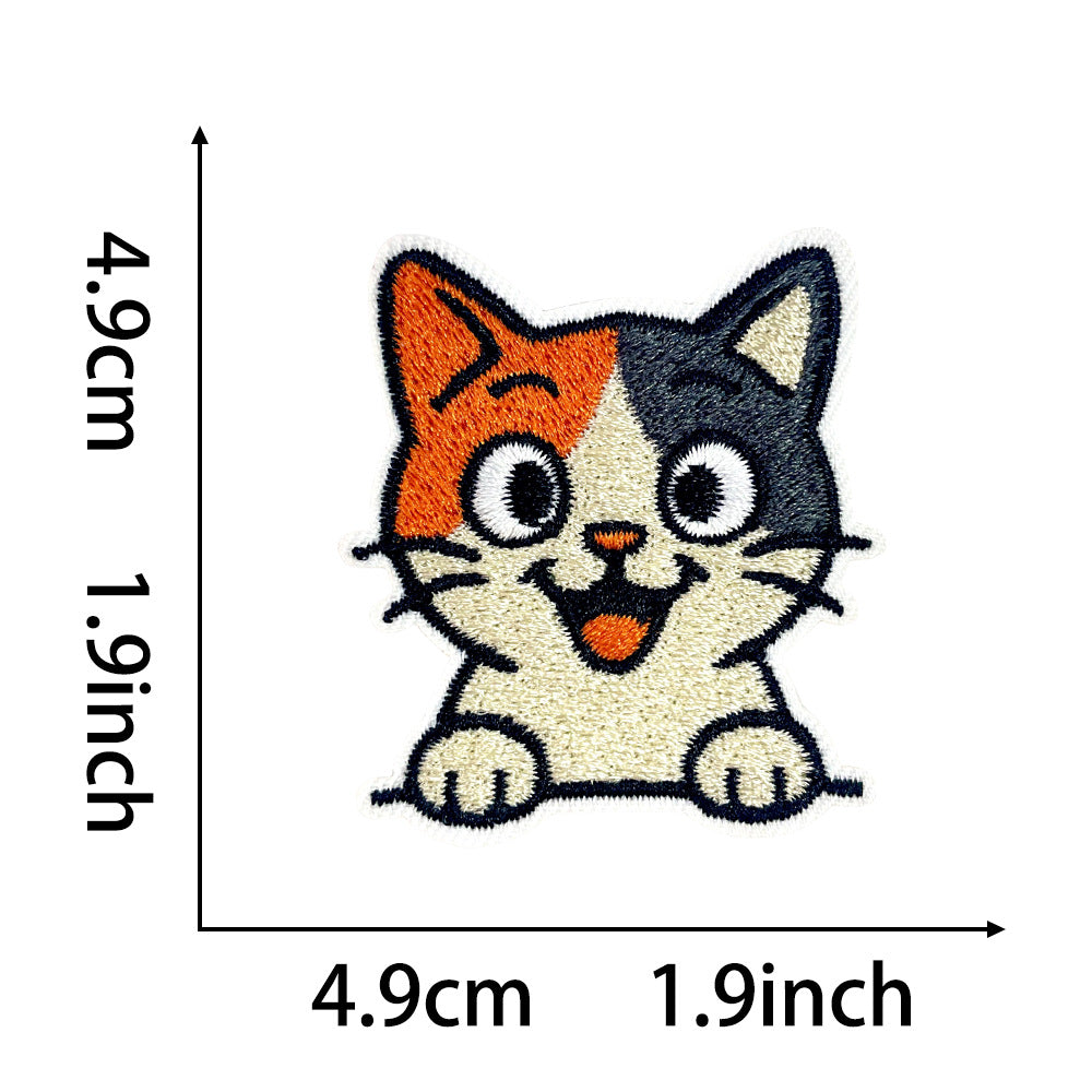 Wholesale 10Pc Cute Cat Embroidery Patches Iron On Adhesive Appliques With Fun Cat Expressions For Coats And Casual Decor OLY Exclusive